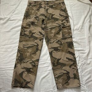 Wrangler Men's Brown Camouflage Cargo Pants Size 38 X 32 Hunting Classic
